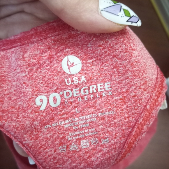 90 Degree By Reflex Ruched Pink Tank Top - Picture 2 of 3